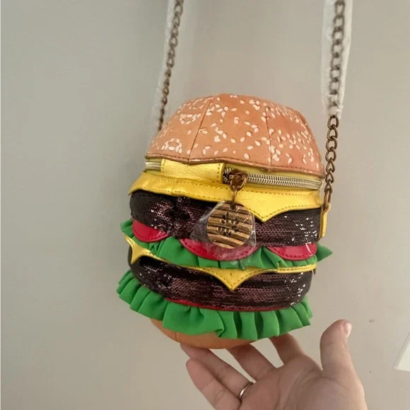 NWOT Betsey Johnson Kitsch Nice Buns Cheeseburger Crossbody - Picture 5 of 14